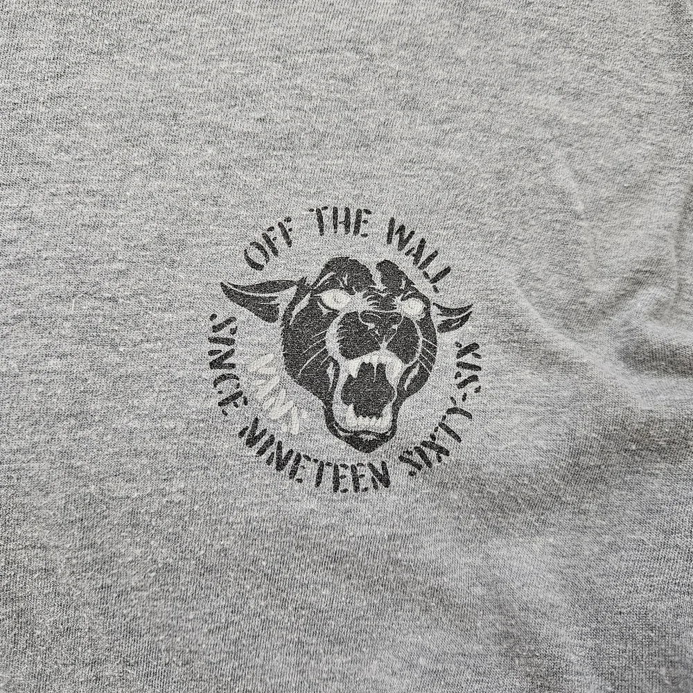 Vans Off The Wall Panther Graphic Long Sleeve Shirt in Grey & Black Men’s Size L - Picture 4 of 5